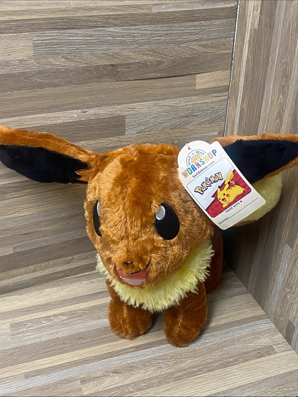 Pokemon Eevee Plush build a Bear Nintendo Brown, Black, Yellow Soft Toy with Tag